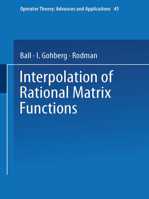cover image of Interpolation of Rational Matrix Functions